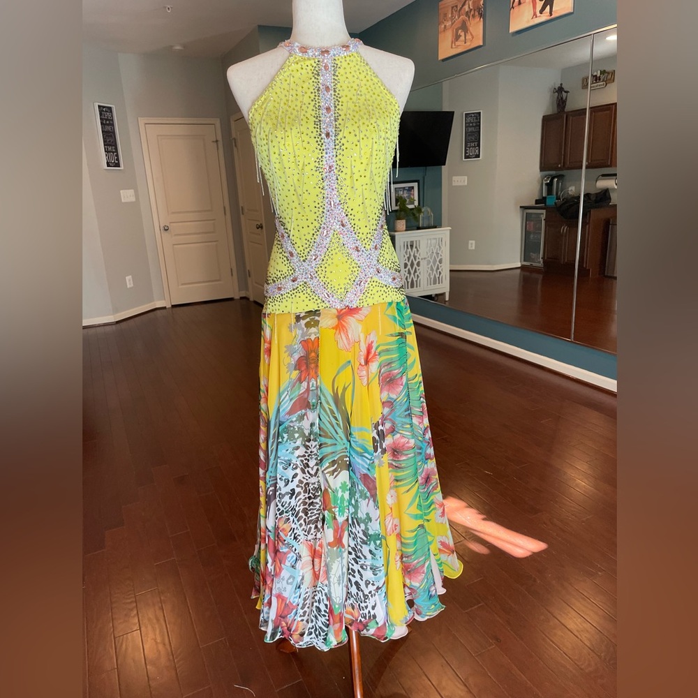 Vibrant Yellow Floral Dress